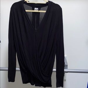 Anthropologie Black Long-Sleeve Top